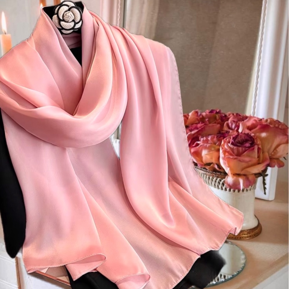 Light Pink 100% SILK SATIN Large Shawl Scarf Wrap Wedding Bridesmaid Cover up
